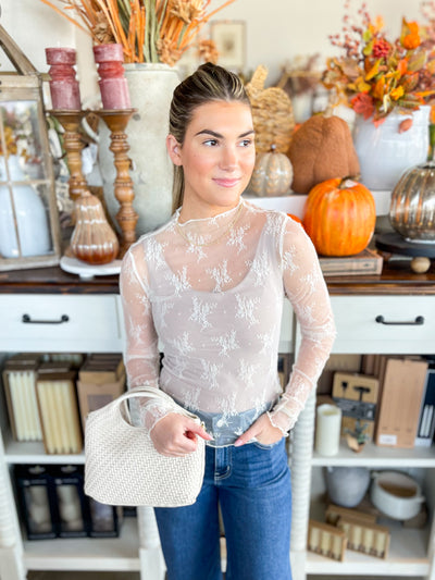 Ecru Lace Long Sleeve Cleary Top