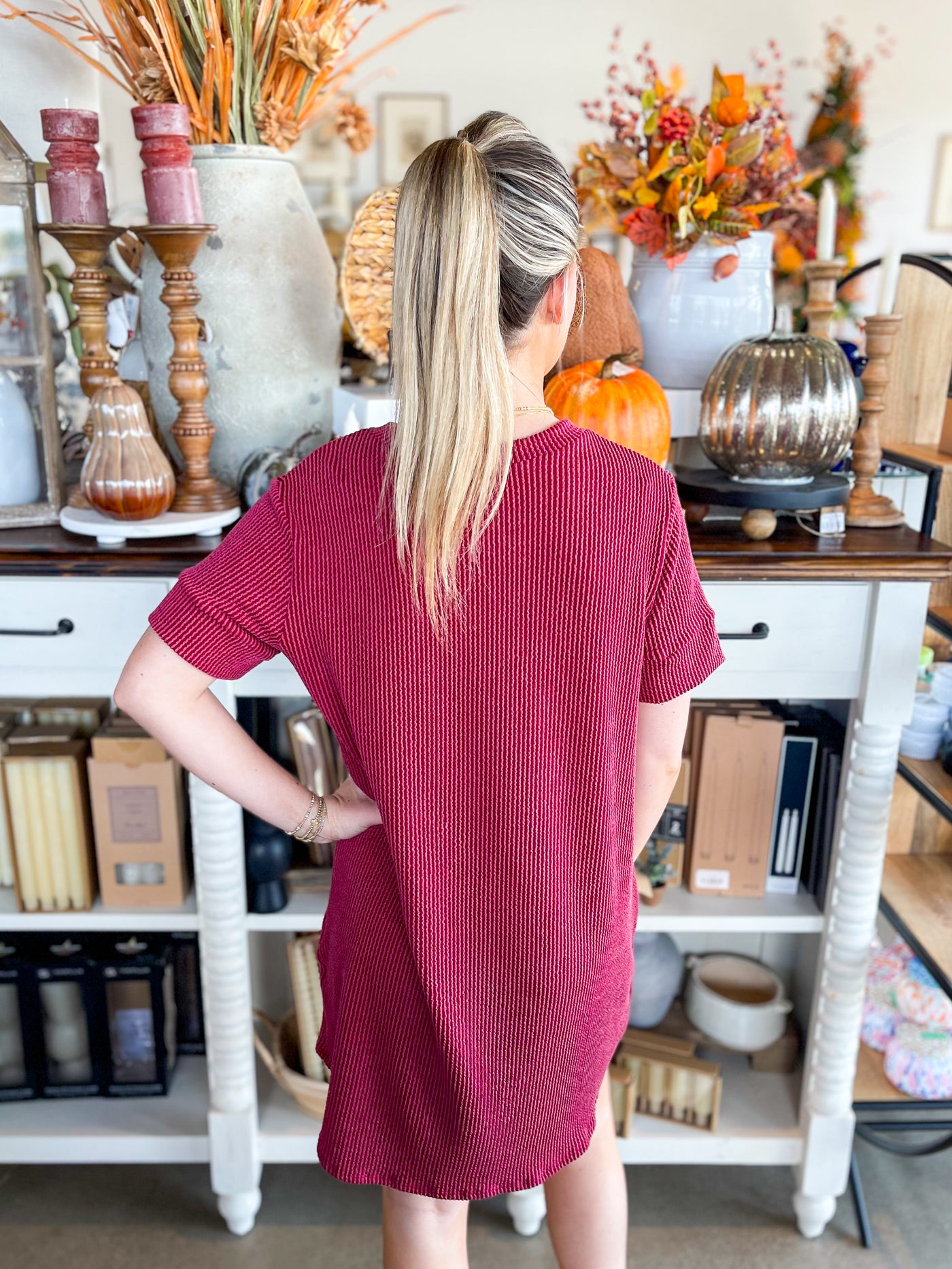 C.C. Wine Texture Jess Dress