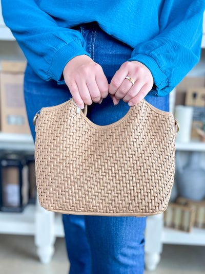 Anika Woven Tote Crossbody Bag