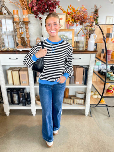 Ivory/Black Lesli Top