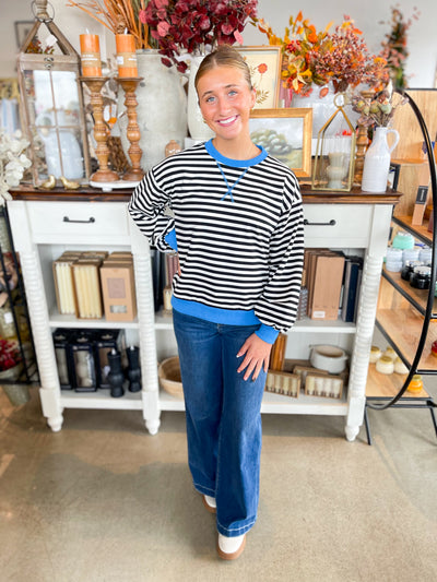 Ivory/Black Lesli Top