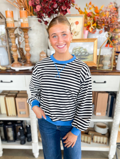 Ivory/Black Lesli Top