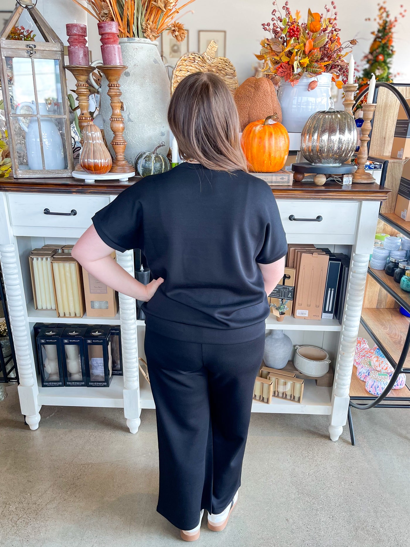 2 PC. Black Scuba Pant Set