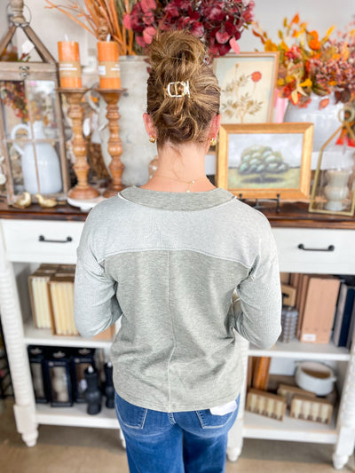 Olive Blaze Henley Top