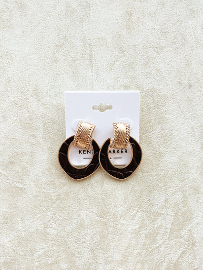 Lacy Embossed Leather Door Knocker Earrings