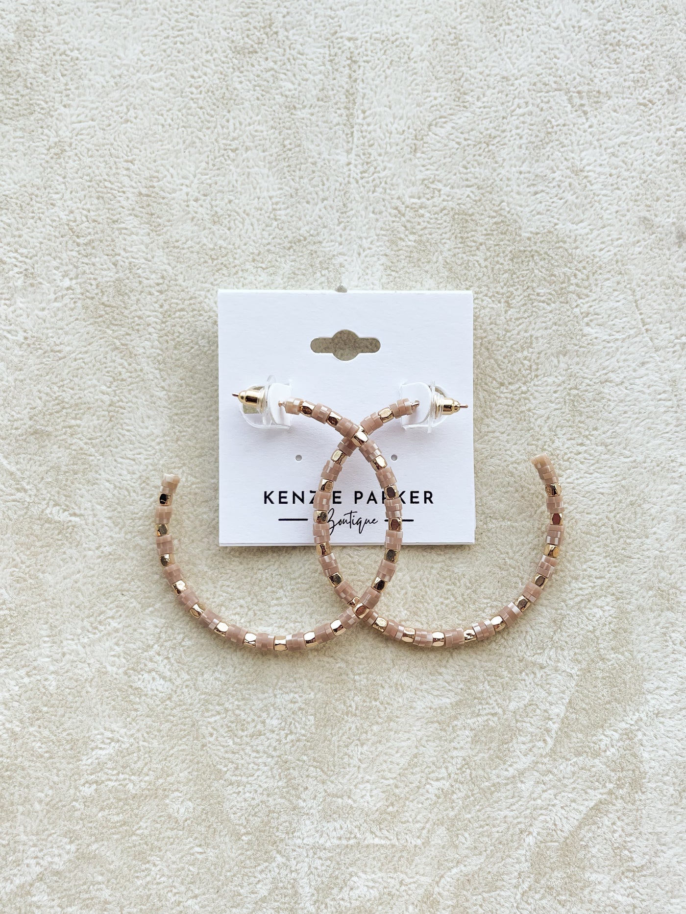 55mm Rubber Bead Metal Charm Hoops
