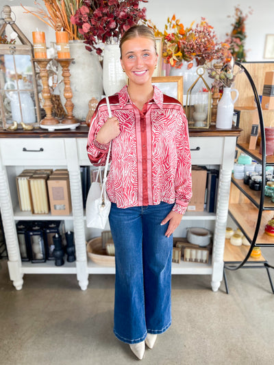 Ivory Multi Satin Lily Blouse