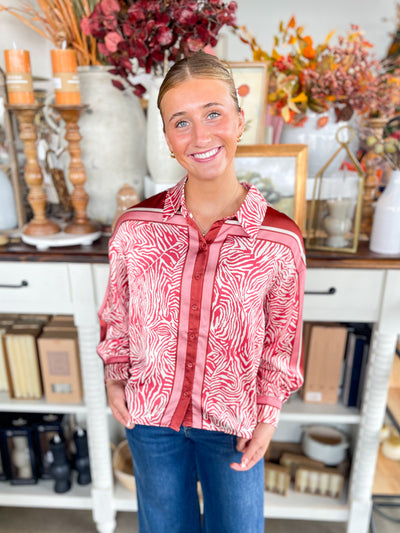 Ivory Multi Satin Lily Blouse