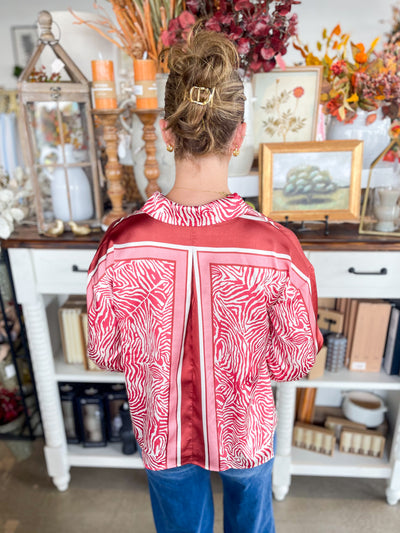 Ivory Multi Satin Lily Blouse