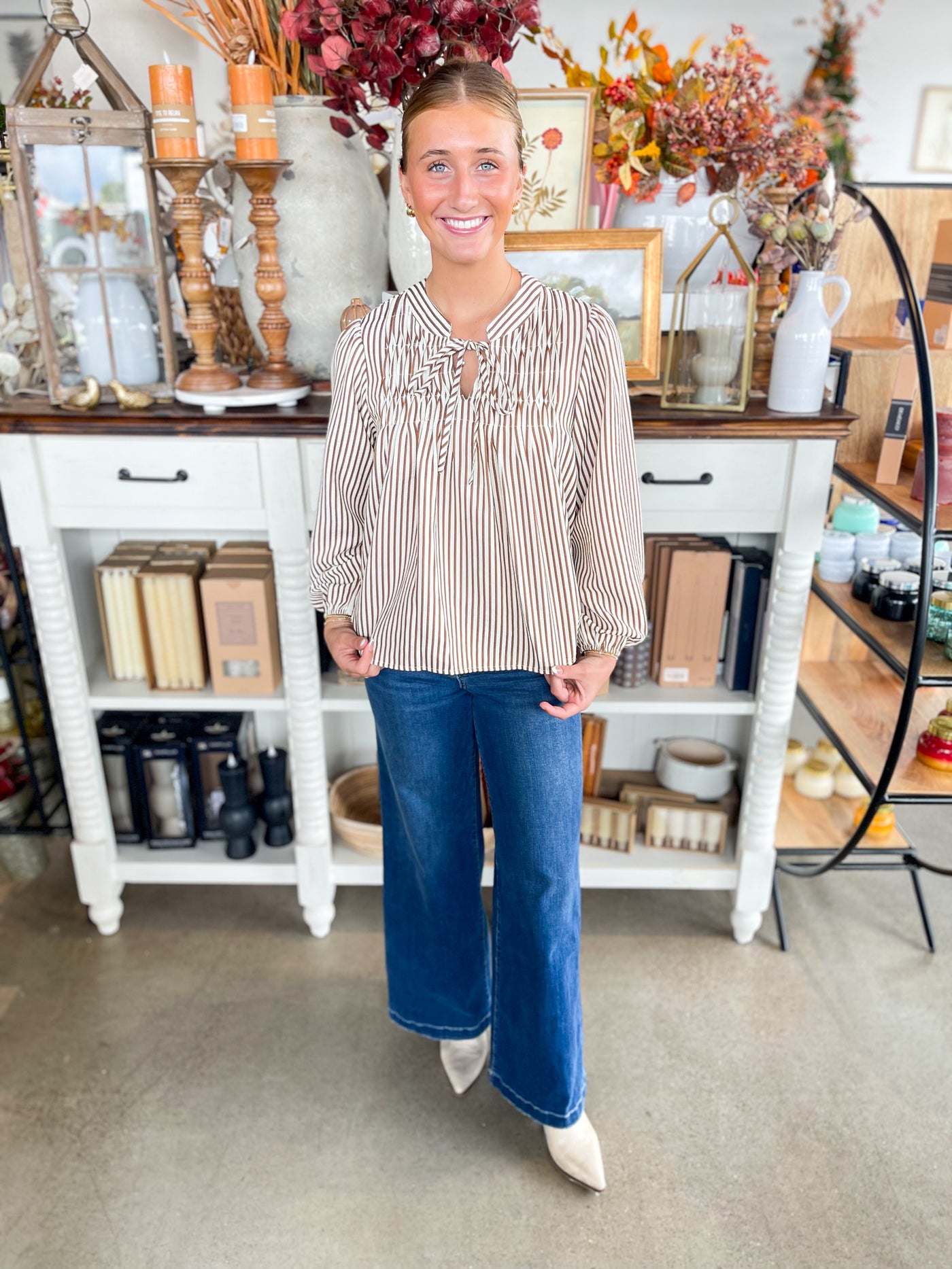 Brown Harlowe Top
