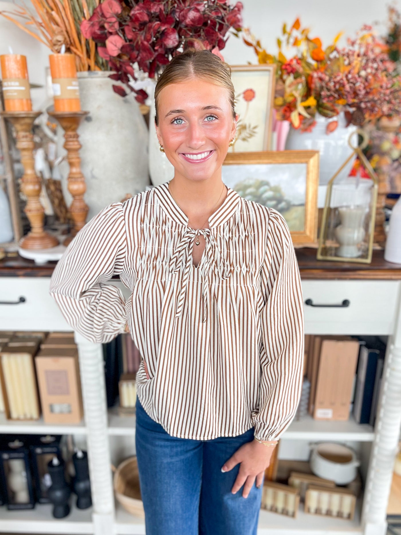 Brown Harlowe Top