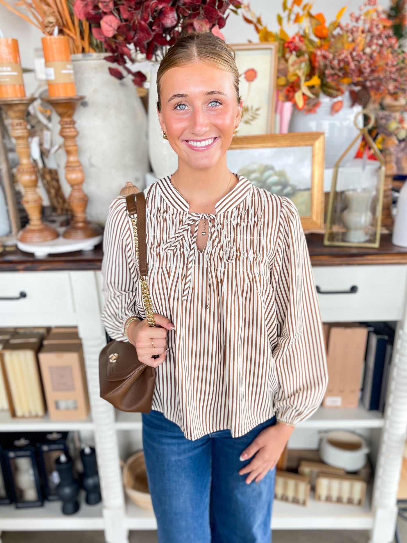 Brown Harlowe Top