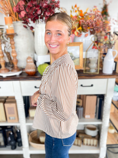 Brown Harlowe Top