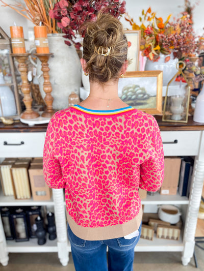 Jodifl Hot Pink Print Cardigan