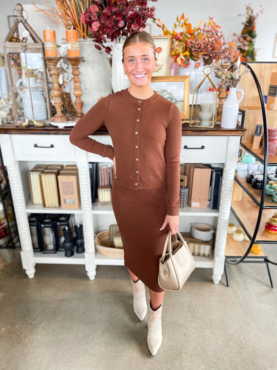 Misty Skirt Set Brown