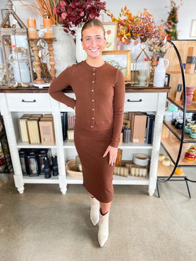 Misty Skirt Set Brown