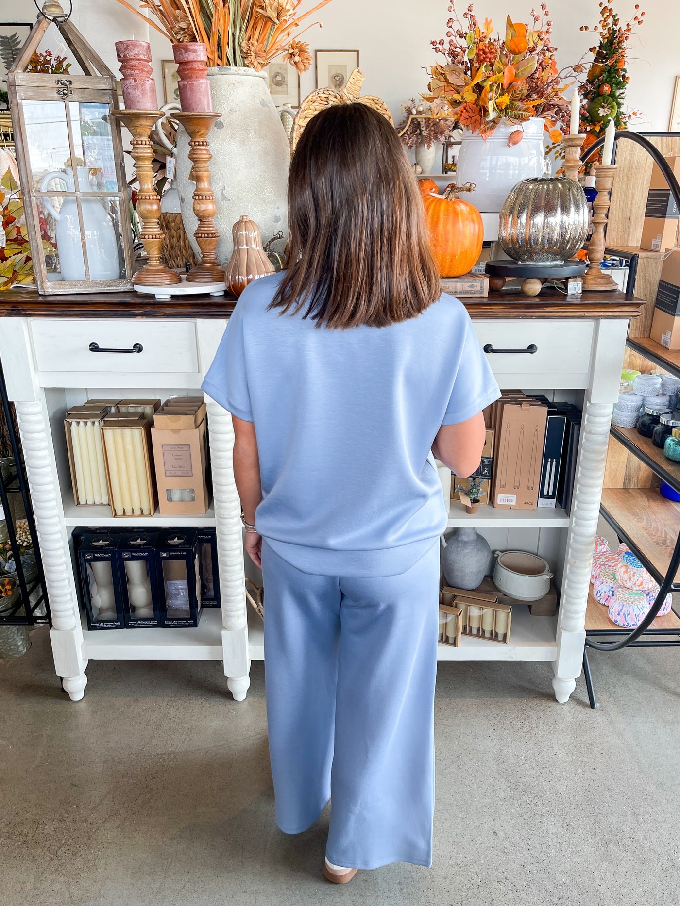 2 PC. Blue Scuba Pant Set