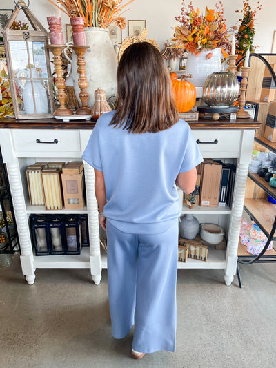 2 PC. Blue Scuba Pant Set