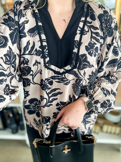 Umgee Black Taupe Mix Top