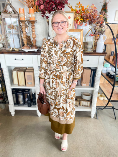 Brown Hollis Midi Dress