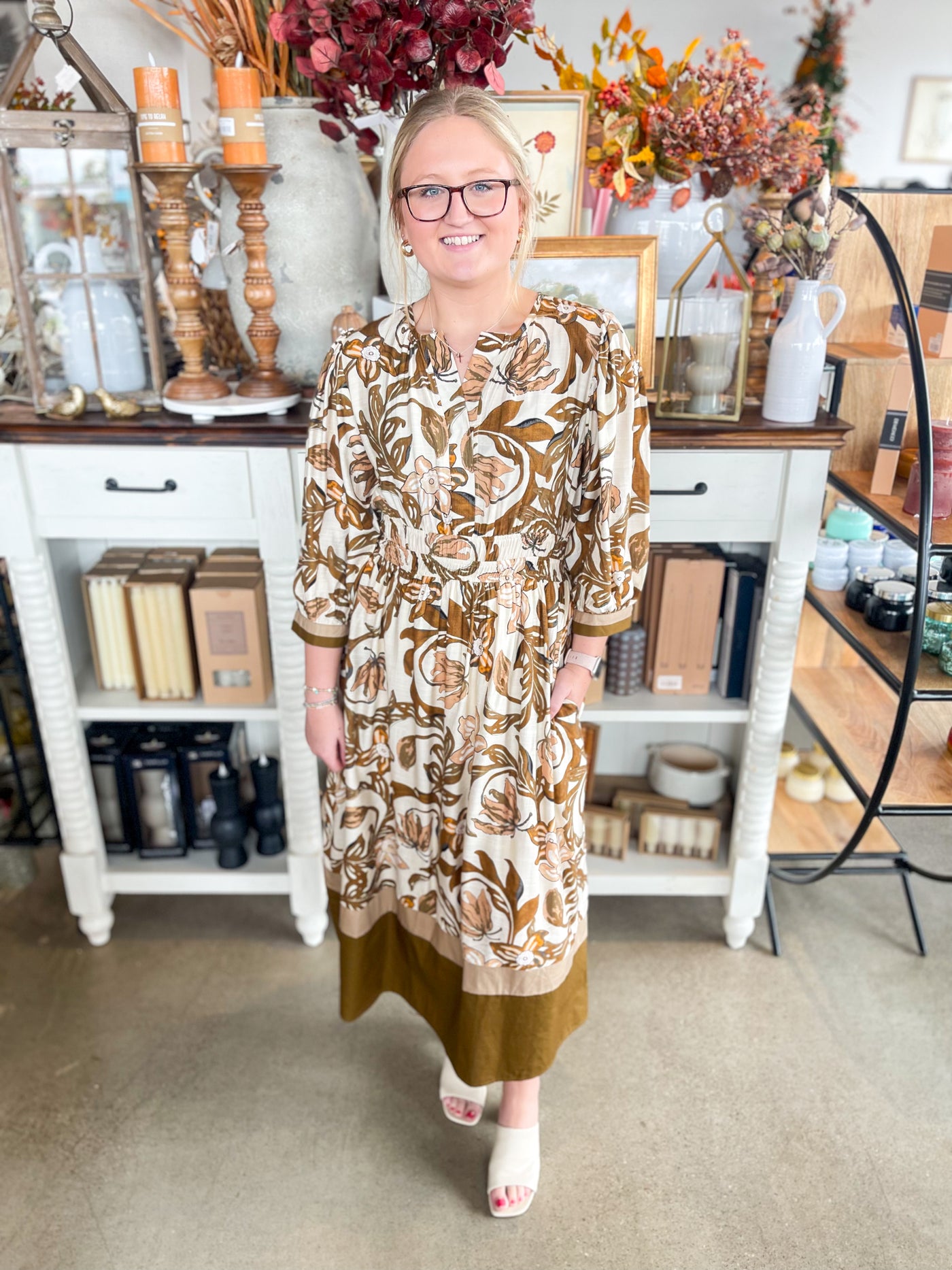 Brown Hollis Midi Dress