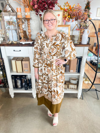 Brown Hollis Midi Dress