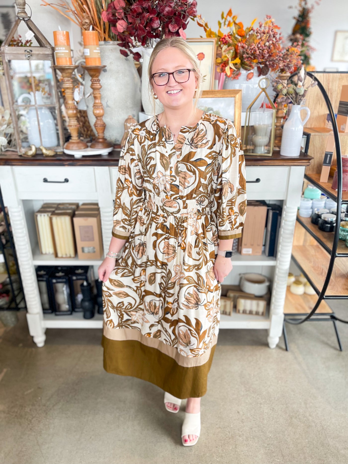Brown Hollis Midi Dress