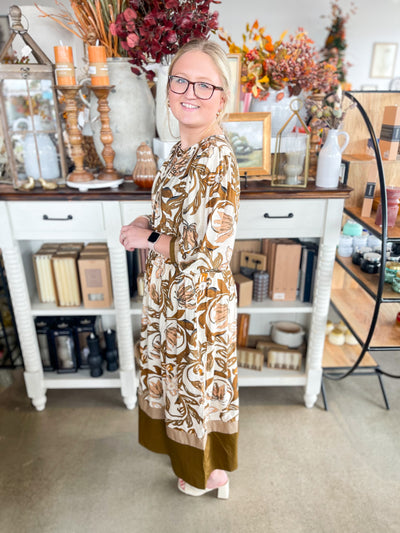 Brown Hollis Midi Dress