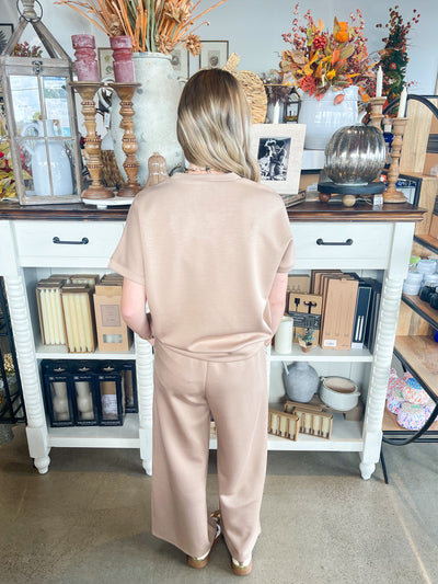 2 PC. Mocha Scuba Pant Set
