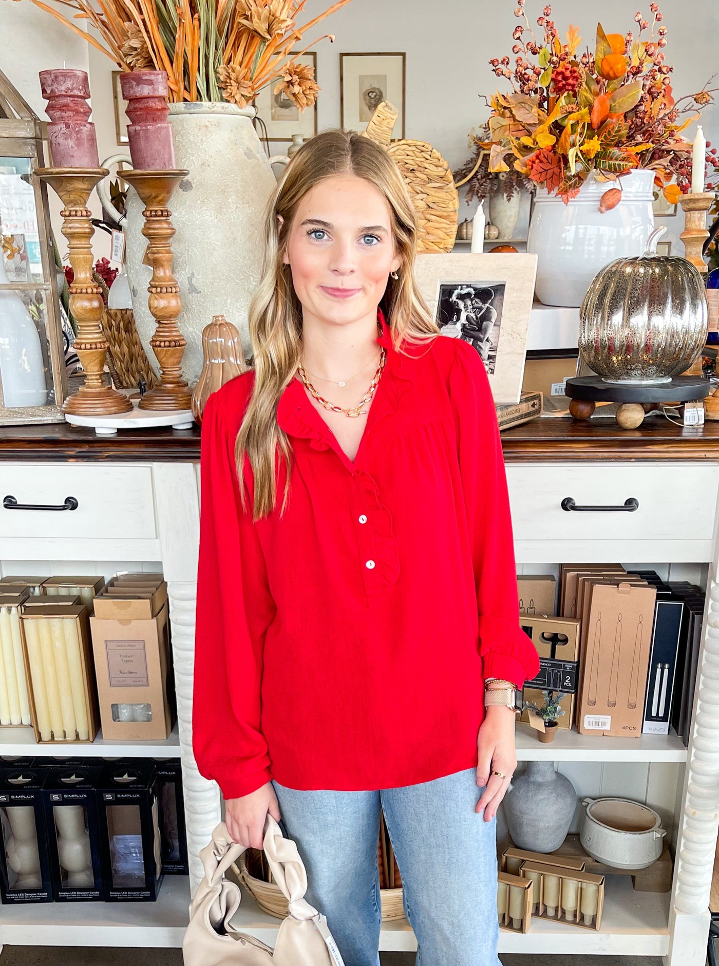 Jodifl Red Becca Top