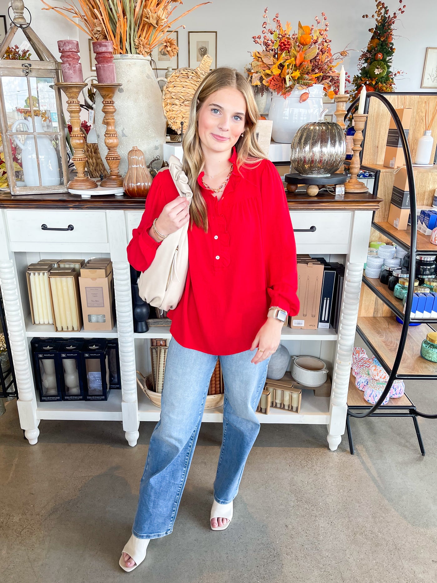 Jodifl Red Becca Top