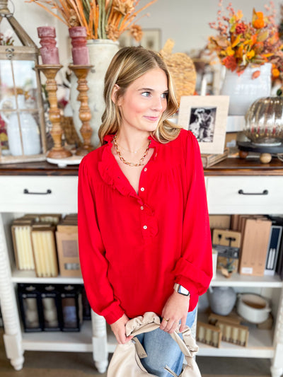Jodifl Red Becca Top