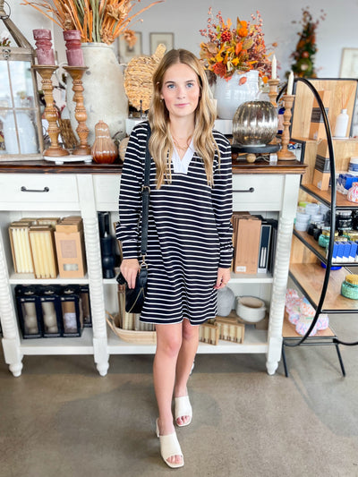 Polo Collared Stripe Dress