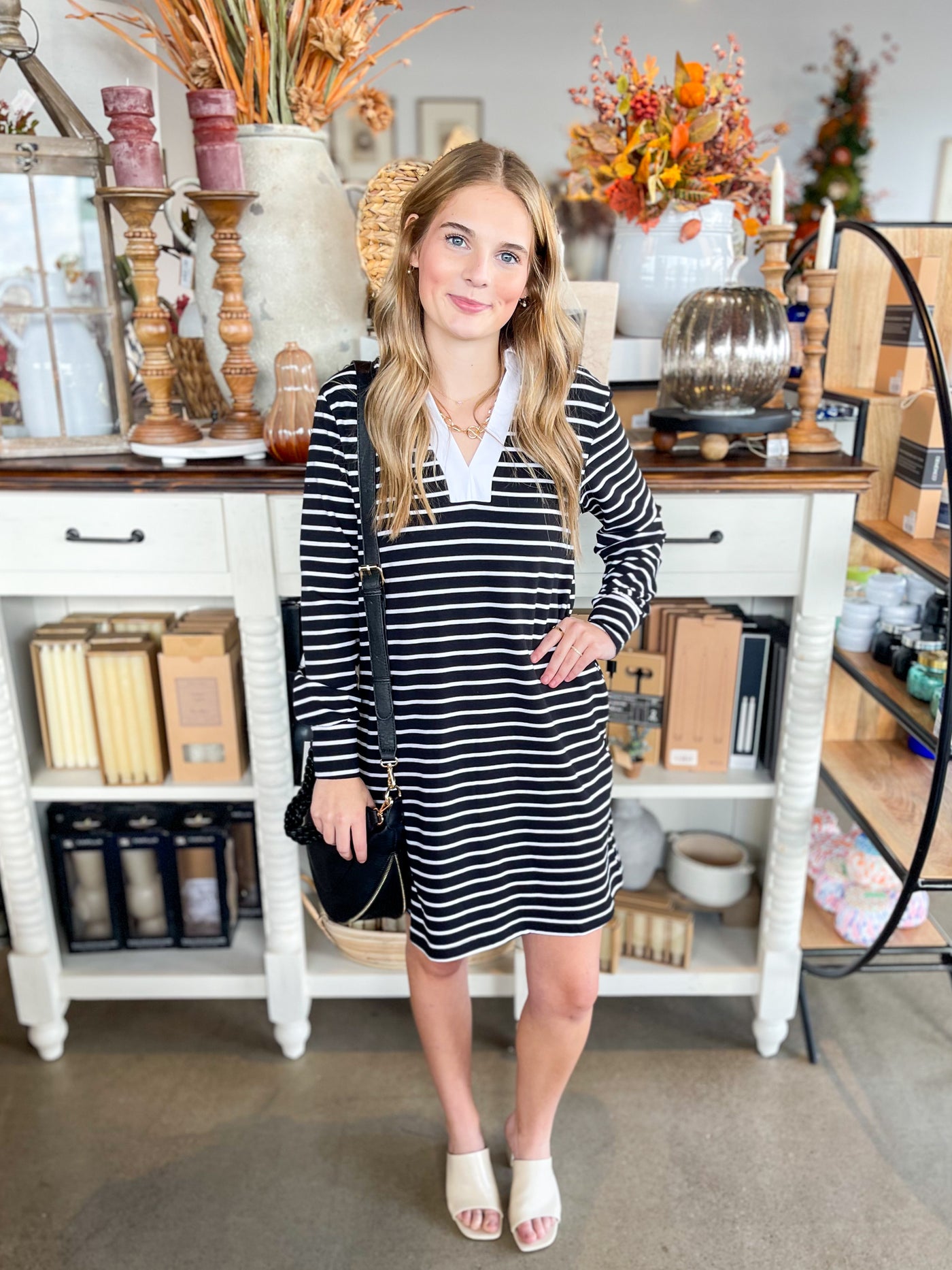 Polo Collared Stripe Dress