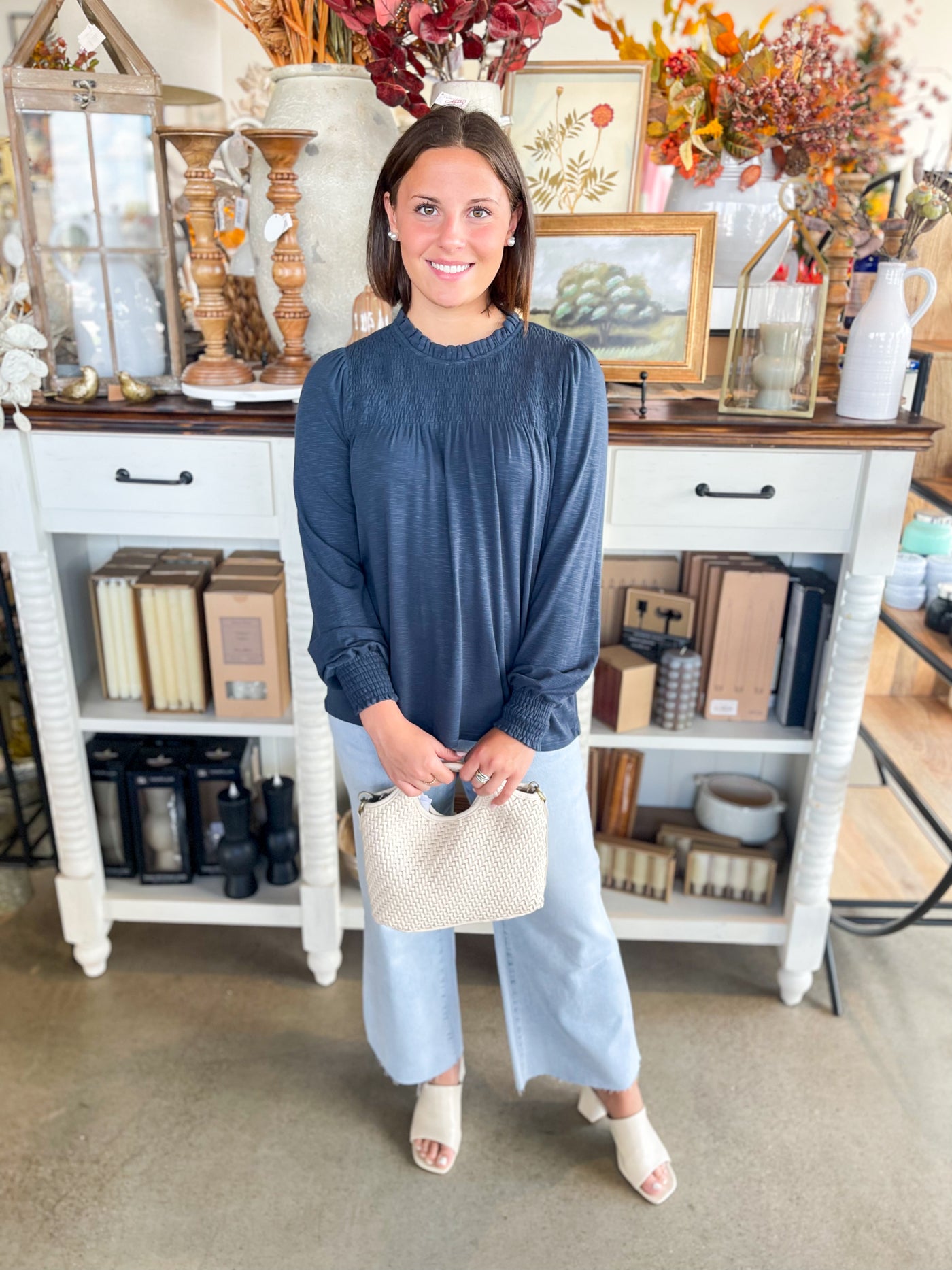 Teal Spencer Top