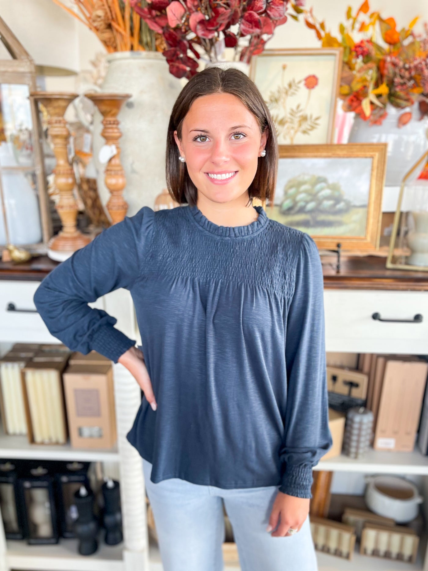 Teal Spencer Top