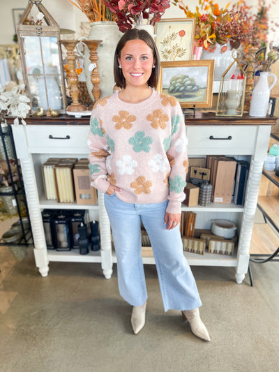 Blush Floral Sweater