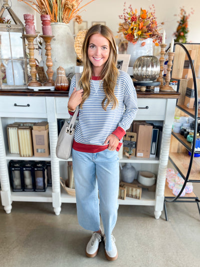 Blue Ivory Terry Pullover