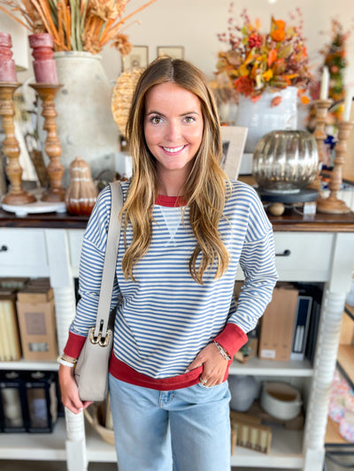 Blue Ivory Terry Pullover
