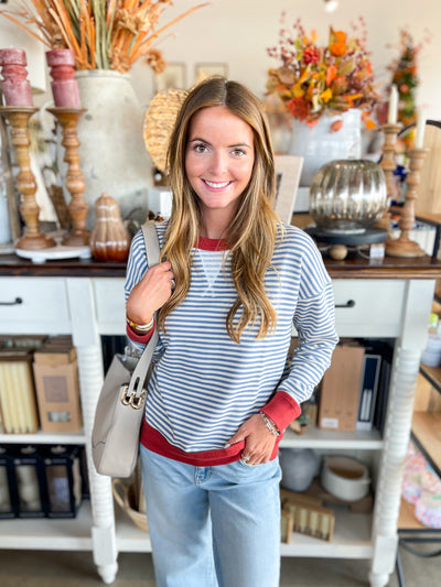 Blue Ivory Terry Pullover