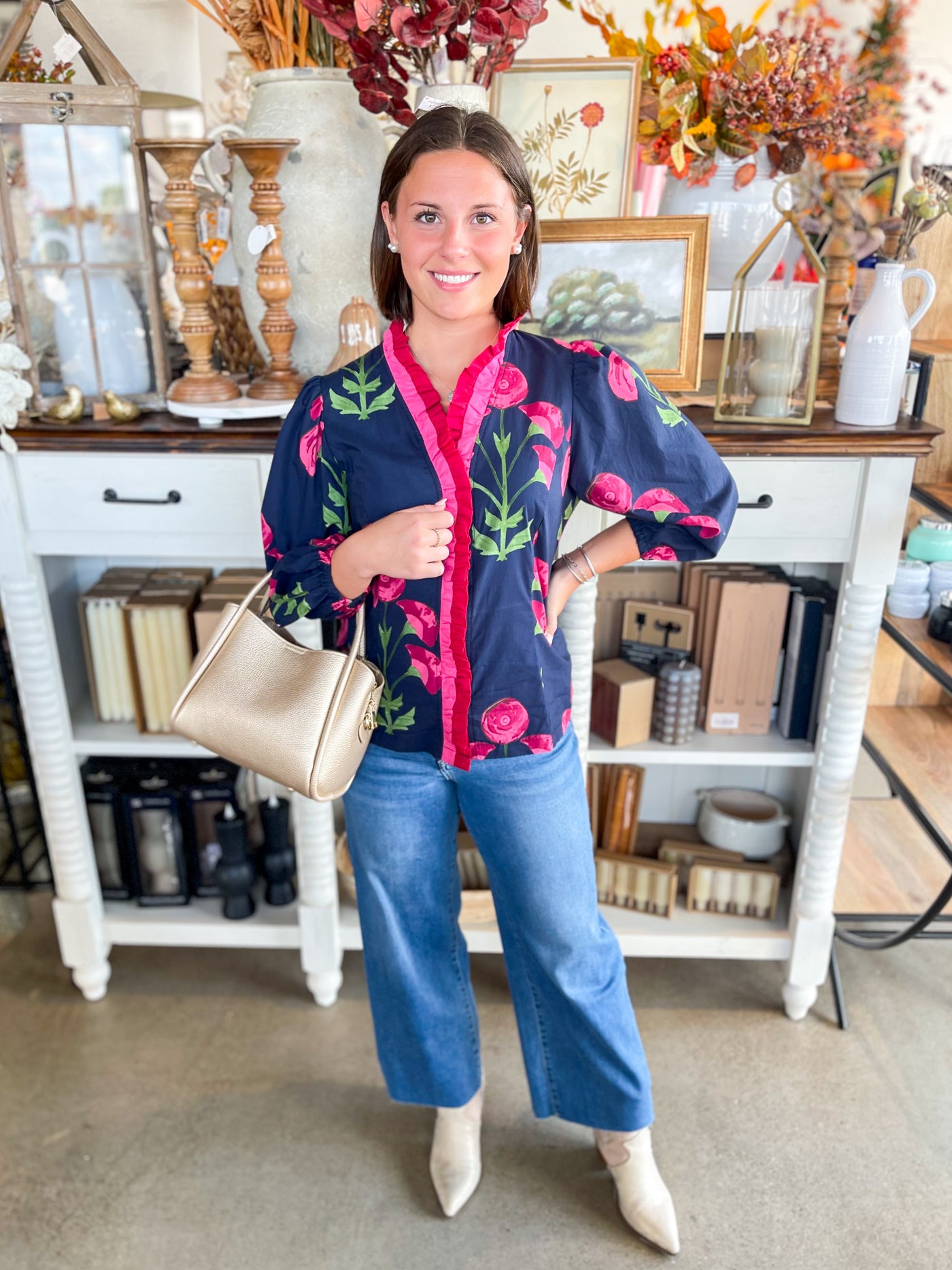 Umgee Navy Mix Top