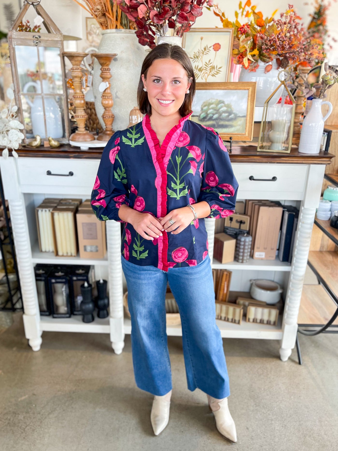 Umgee Navy Mix Top
