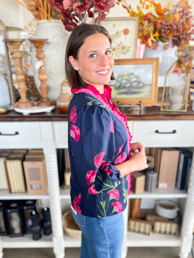 Umgee Navy Mix Top