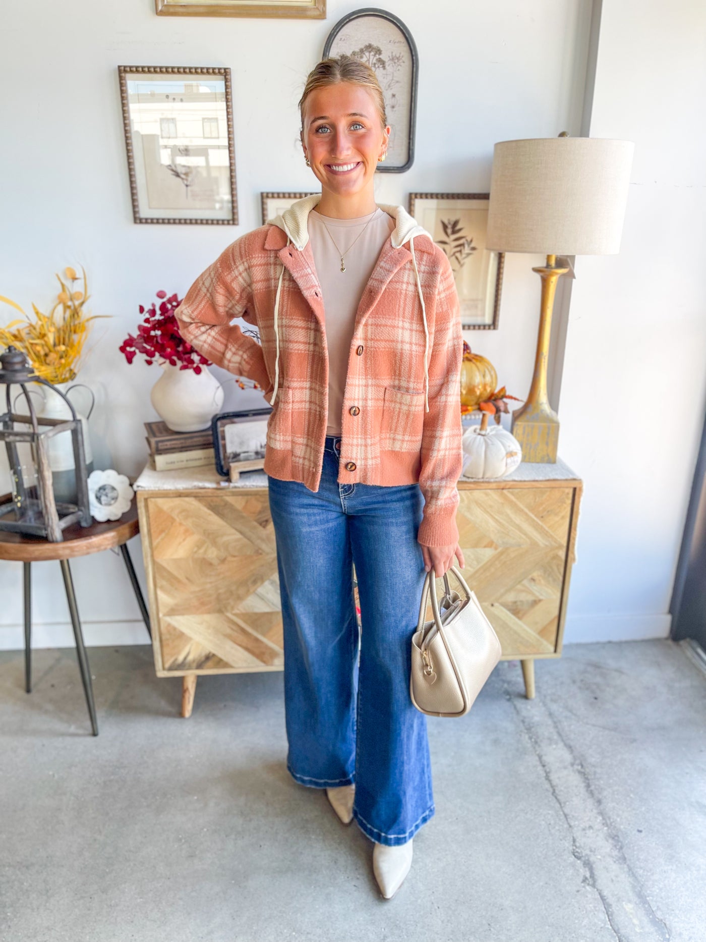 Salmon Plaid Jacket