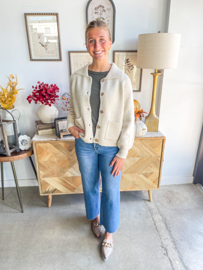 Almond Chunky Sweater Jacket