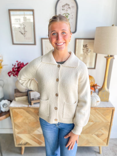Almond Chunky Sweater Jacket