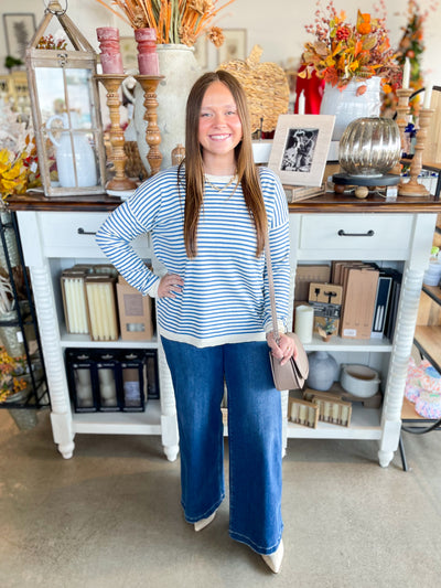 Blue Crewneck Angela Sweater