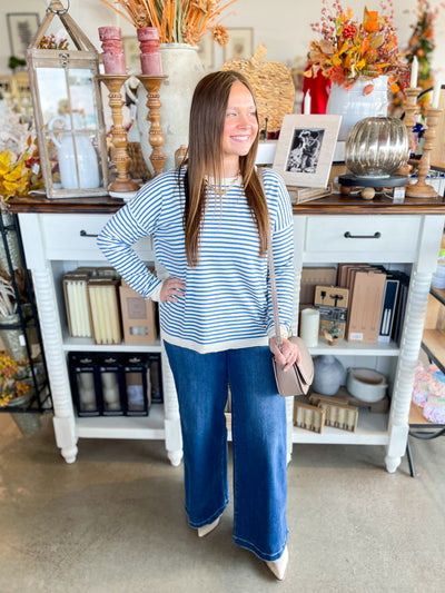 Blue Crewneck Angela Sweater