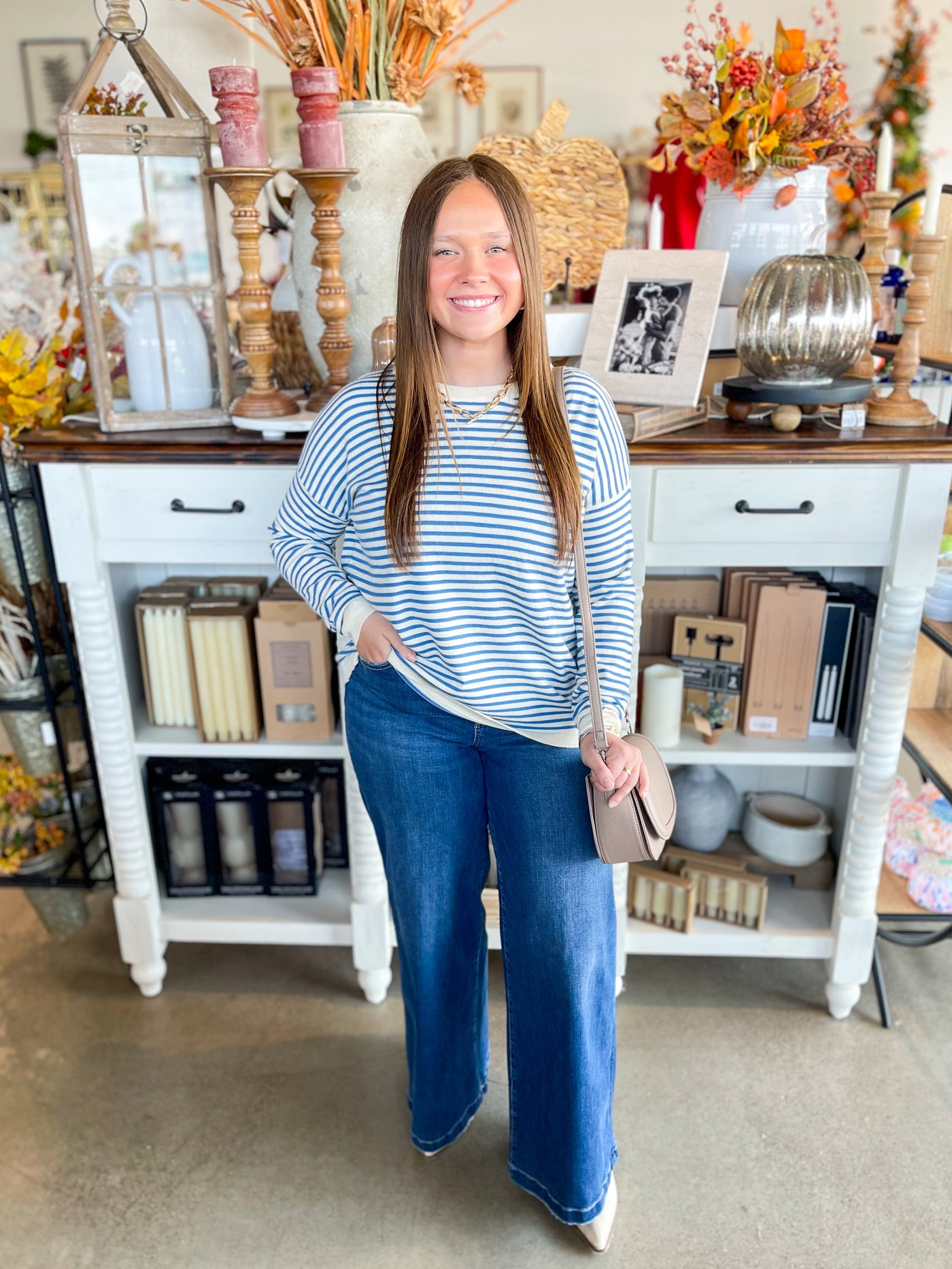 Blue Crewneck Angela Sweater