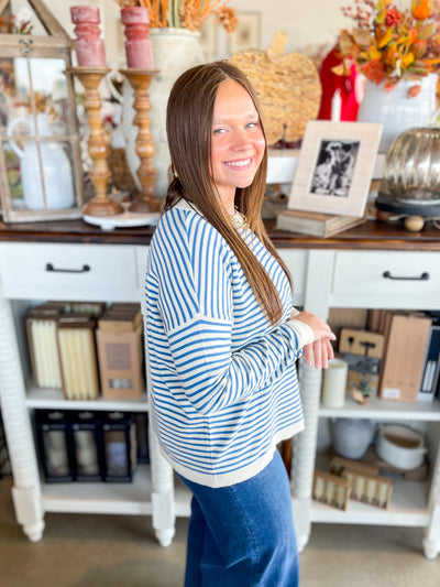 Blue Crewneck Angela Sweater